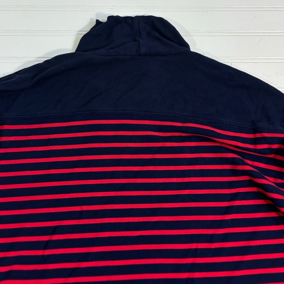 Lauren Ralph Lauren Turtleneck Sweater 3/4 Sleeve Red Navy Stripe Womens Size L - Picture 11 of 14